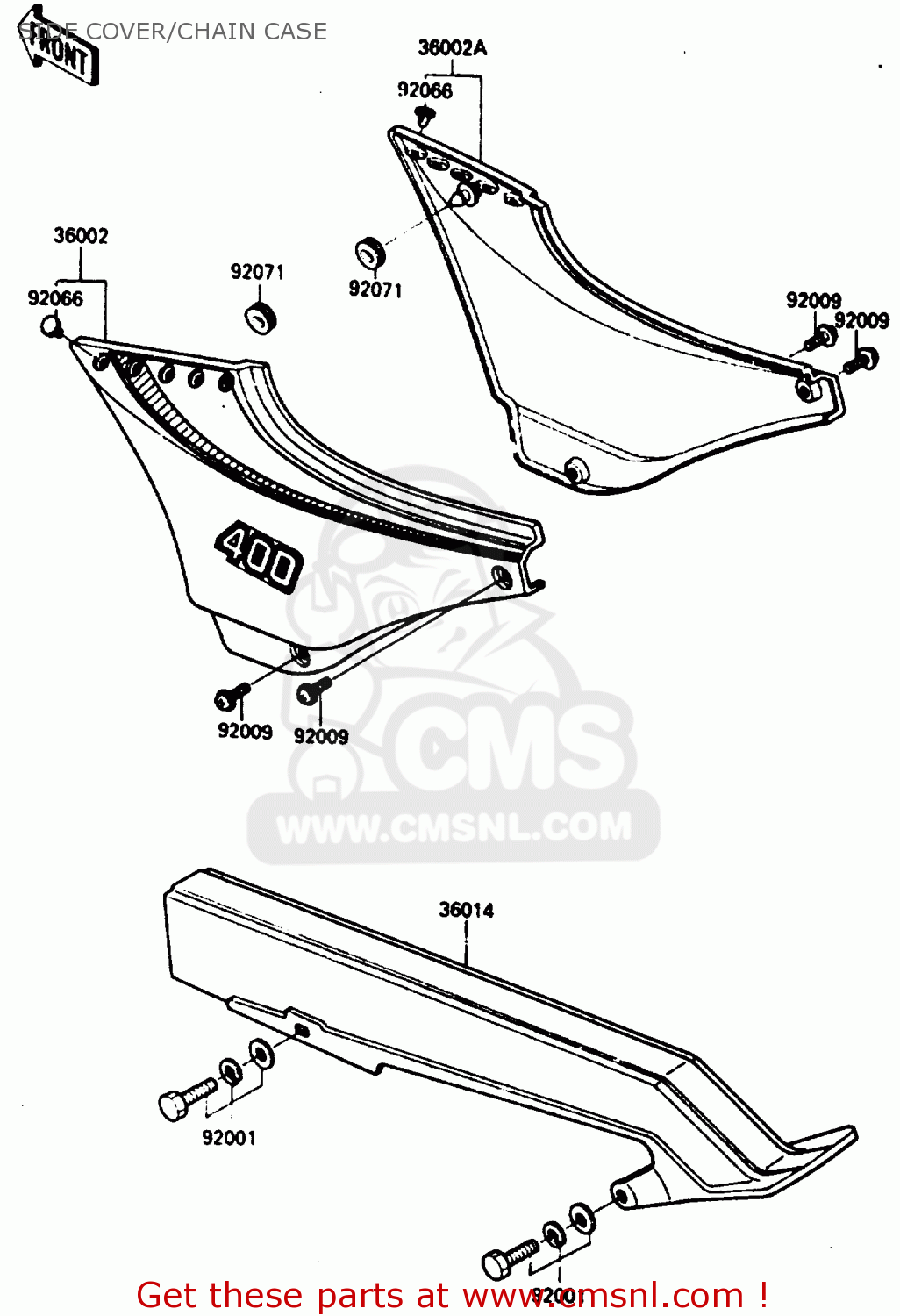 SIDE COVER/CHAIN CASE ZX400C3 1987 UNITED KINGDOM SP ST