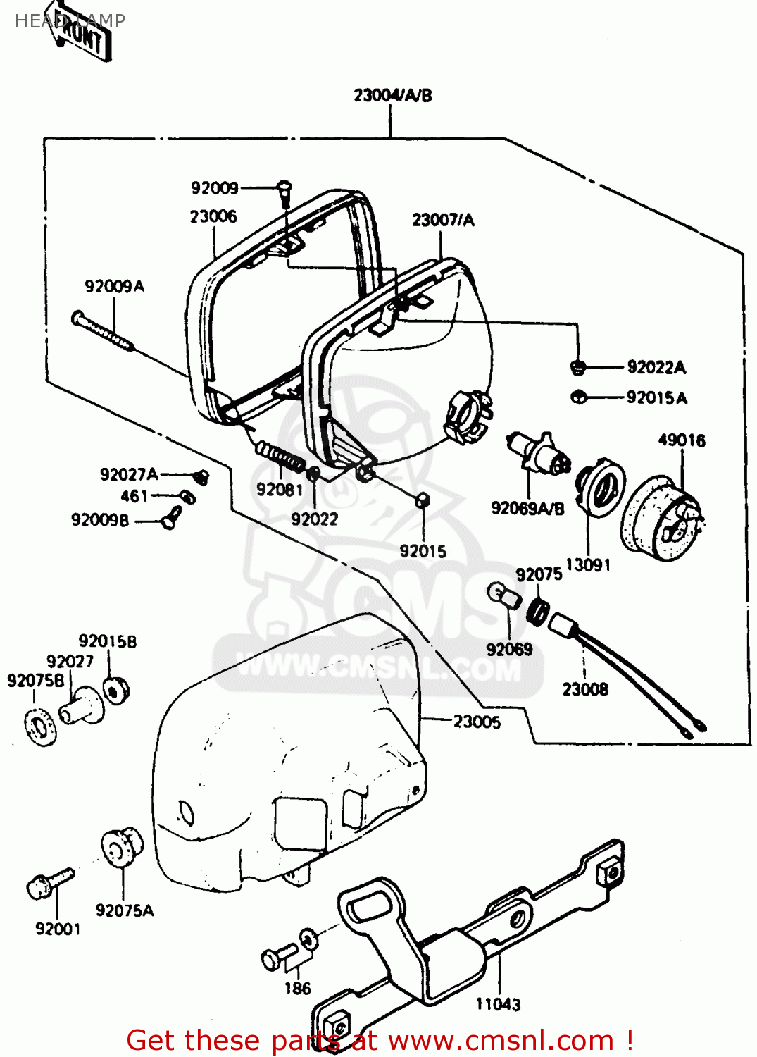 HEAD LAMP ZX400C3 1987 UNITED KINGDOM SP ST
