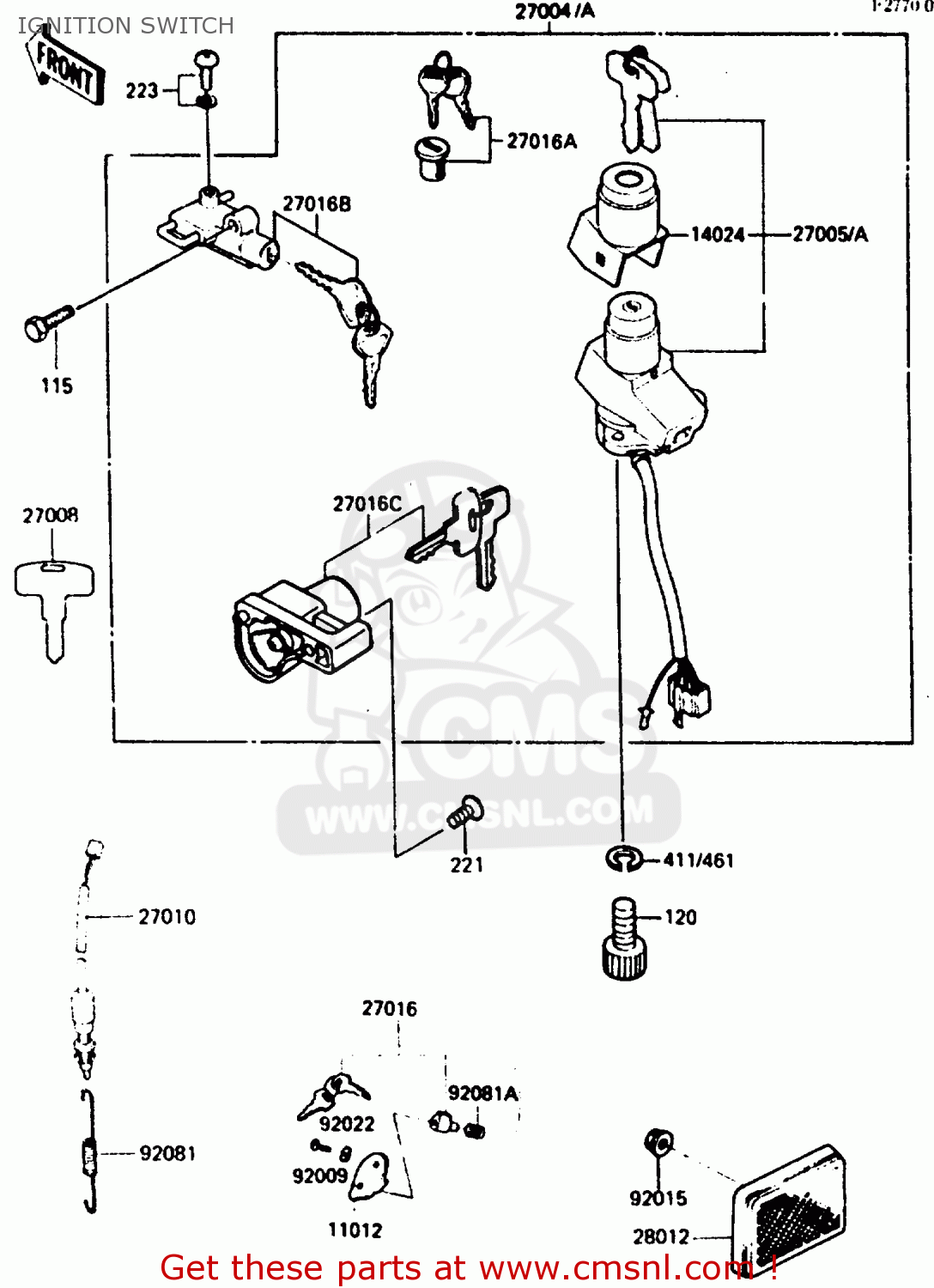 IGNITION SWITCH ZX400C3 1987 UNITED KINGDOM SP ST