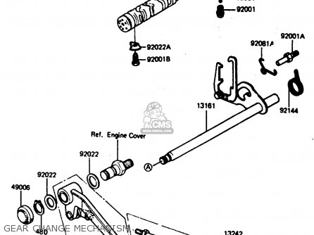 GEAR CHANGE MECHANISM - ZX400C3 1987 UNITED KINGDOM SP ST