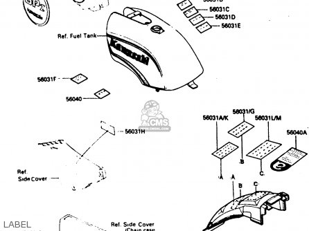 LABEL - ZX400C3 1987 UNITED KINGDOM SP ST