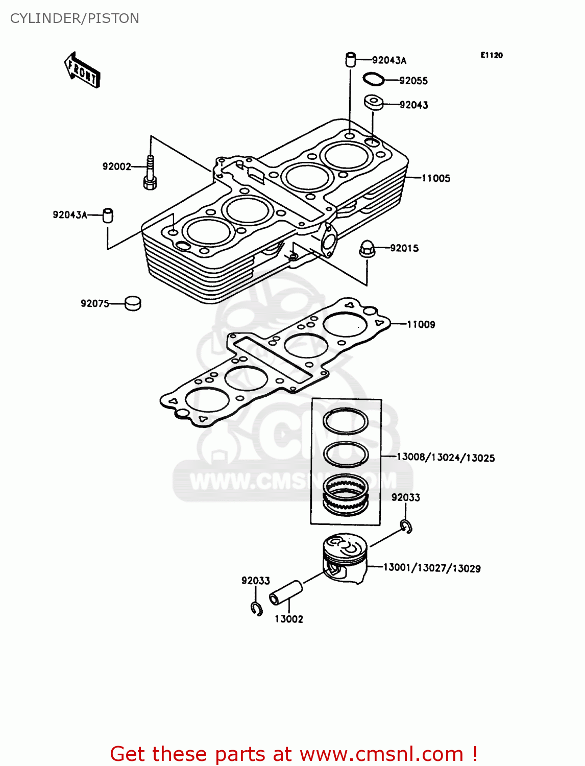 CYLINDER/PISTON ZX400C4 Z400FII 1991 SPAIN