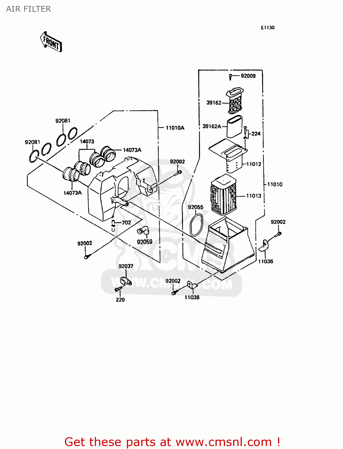 AIR FILTER ZX400C4 Z400FII 1991 SPAIN