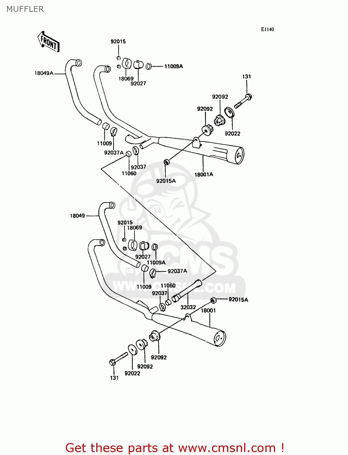 MUFFLER ZX400C4 Z400FII 1991 SPAIN