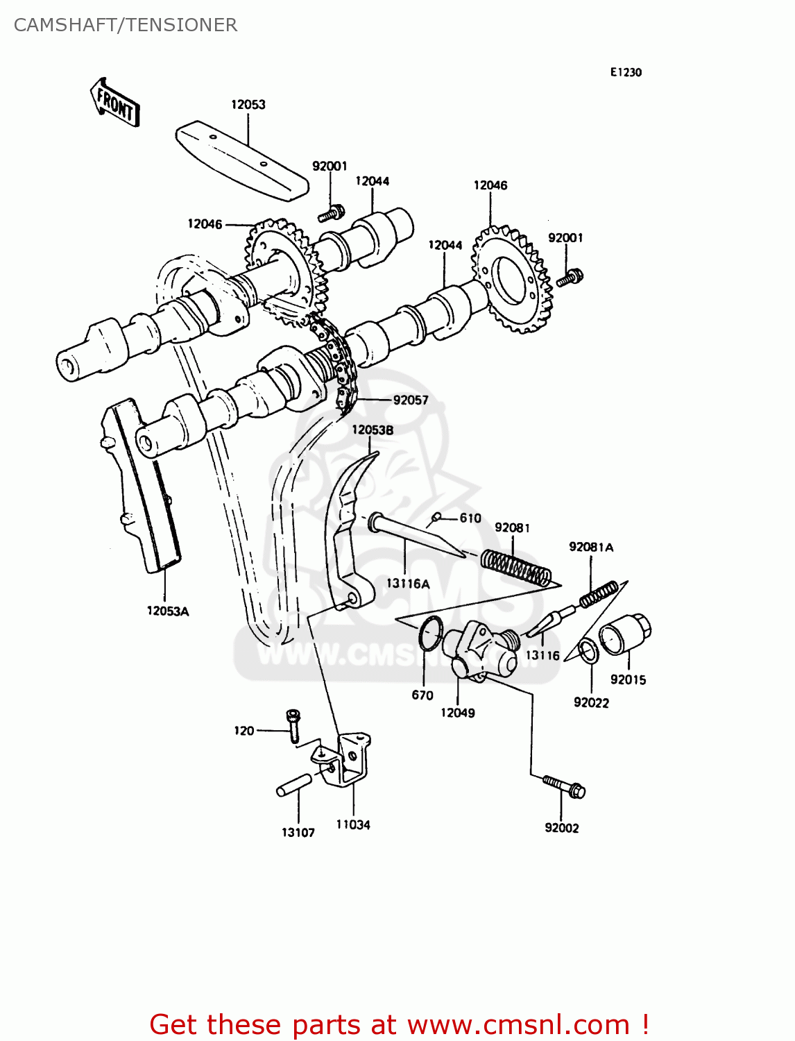 CAMSHAFT/TENSIONER ZX400C4 Z400FII 1991 SPAIN