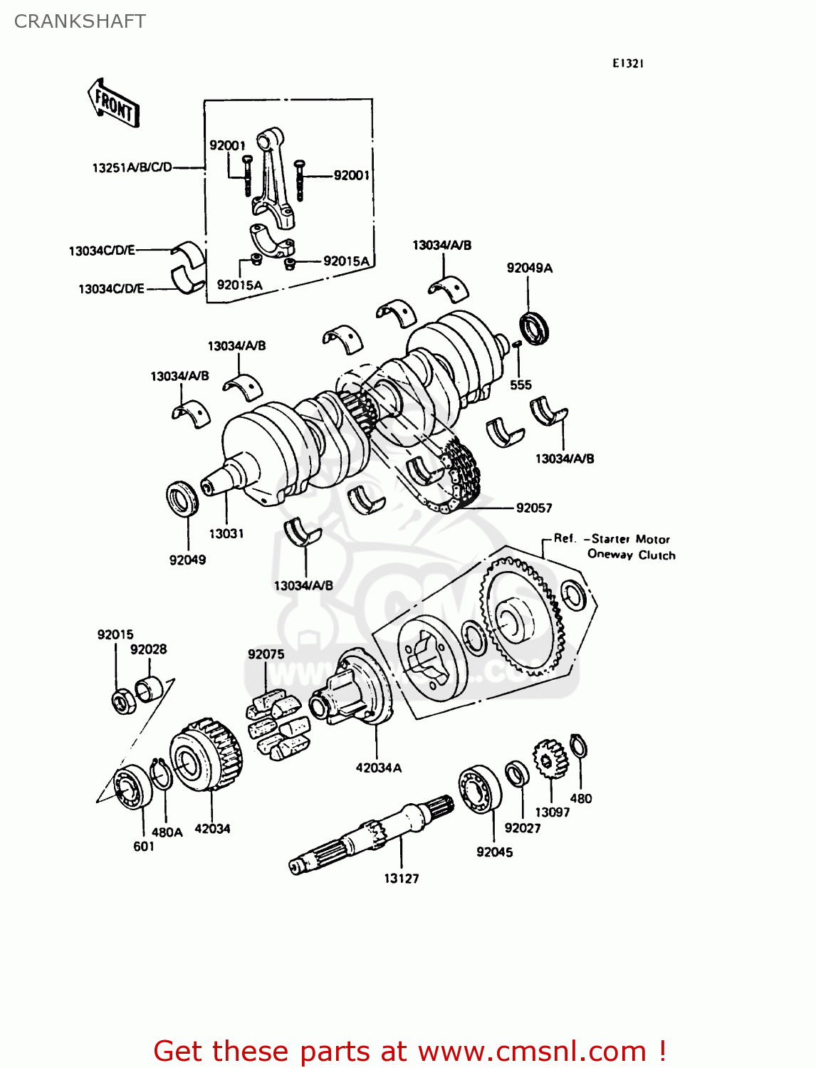 CRANKSHAFT ZX400C4 Z400FII 1991 SPAIN