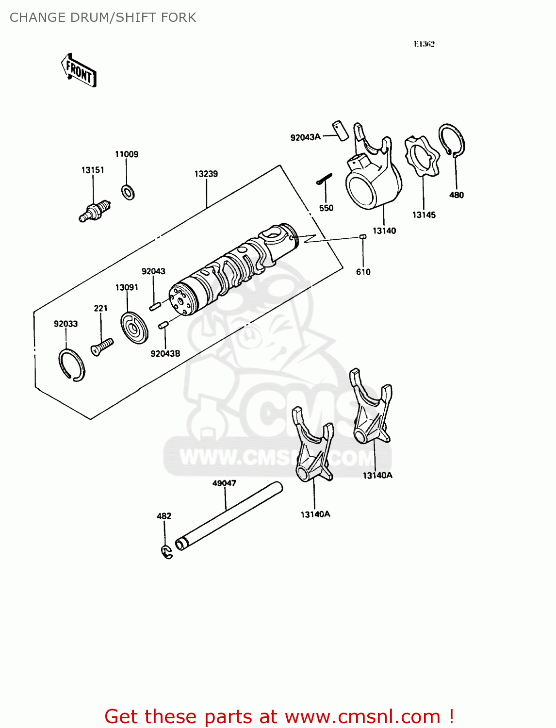 CHANGE DRUM/SHIFT FORK ZX400C4 Z400FII 1991 SPAIN