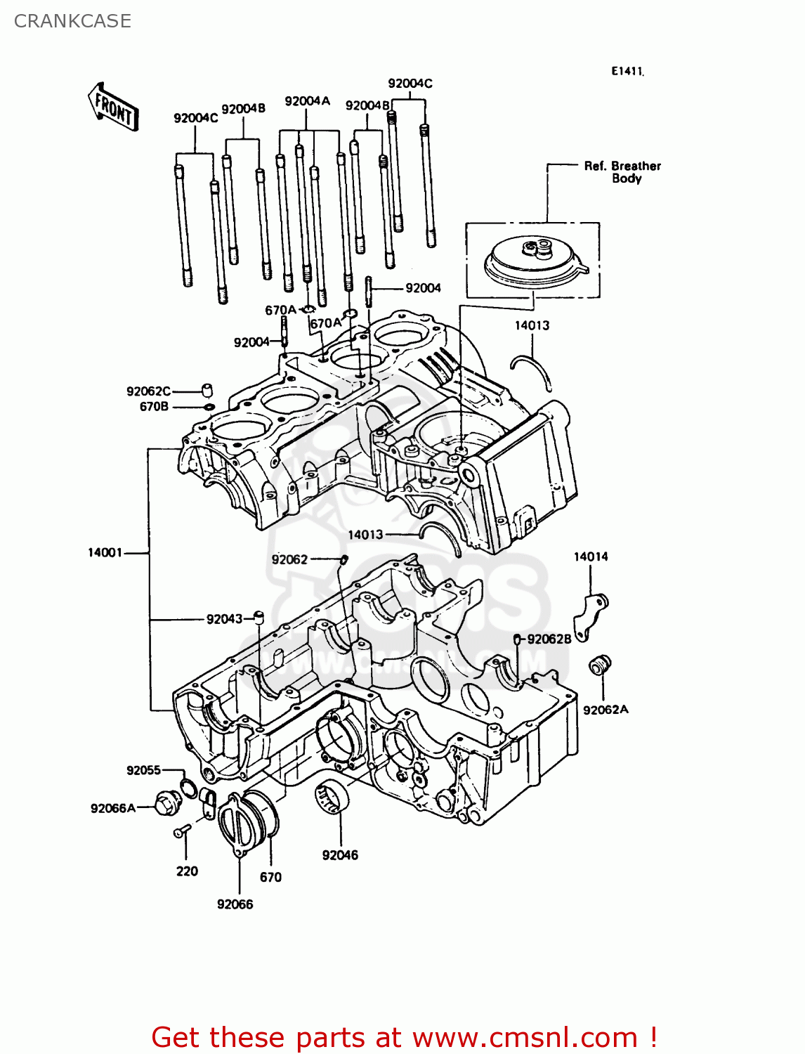 CRANKCASE ZX400C4 Z400FII 1991 SPAIN