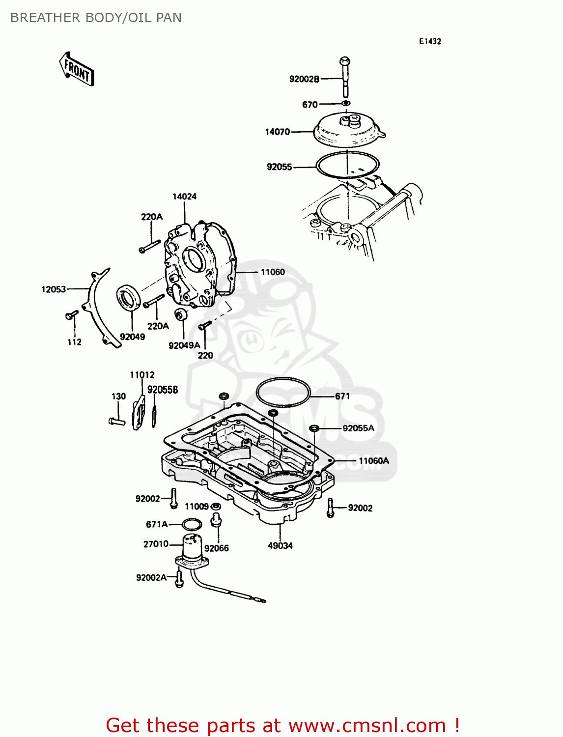 BREATHER BODY/OIL PAN ZX400C4 Z400FII 1991 SPAIN