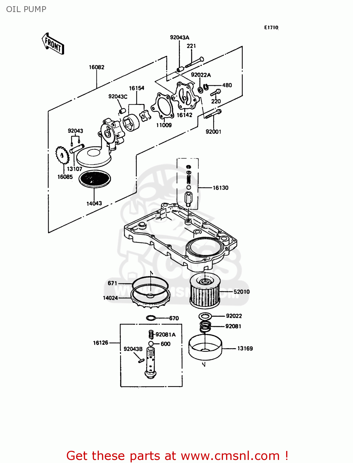 OIL PUMP ZX400C4 Z400FII 1991 SPAIN