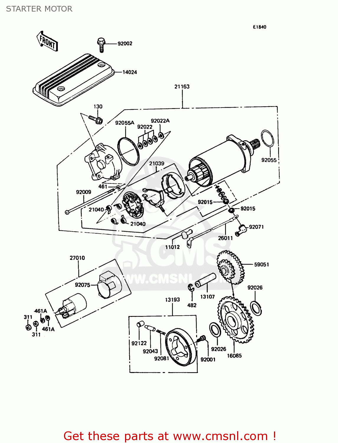 STARTER MOTOR ZX400C4 Z400FII 1991 SPAIN