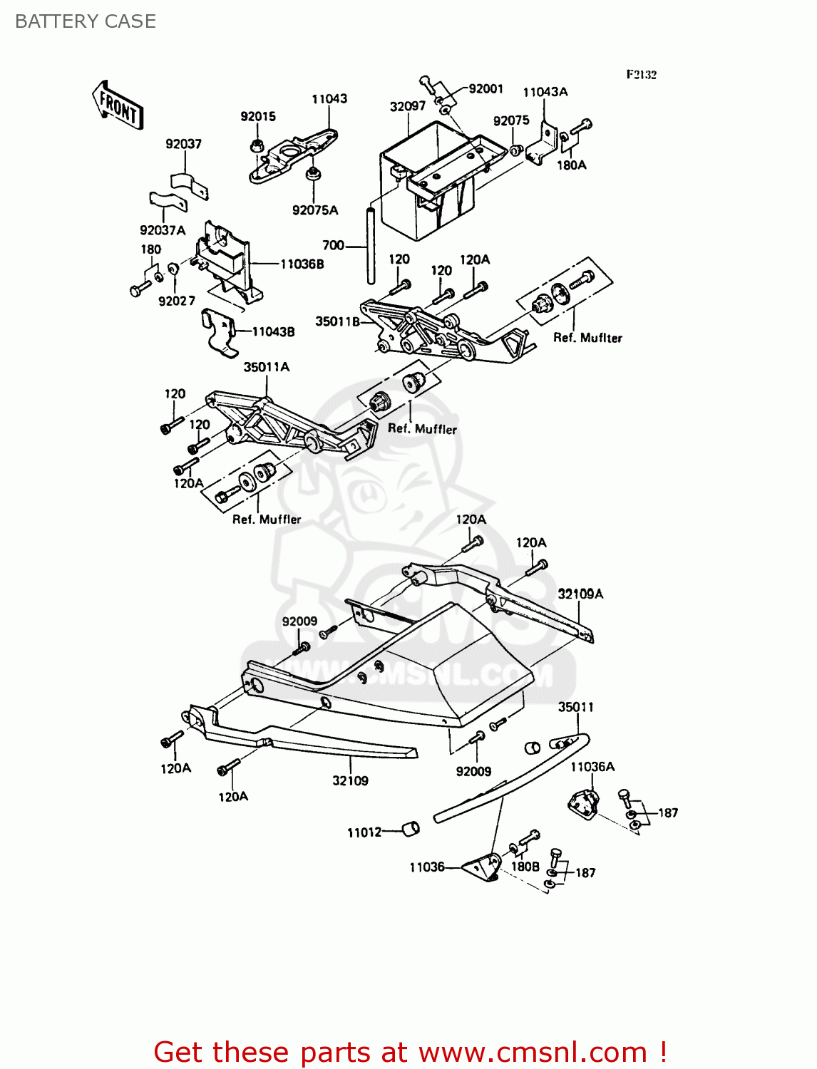 BATTERY CASE ZX400C4 Z400FII 1991 SPAIN