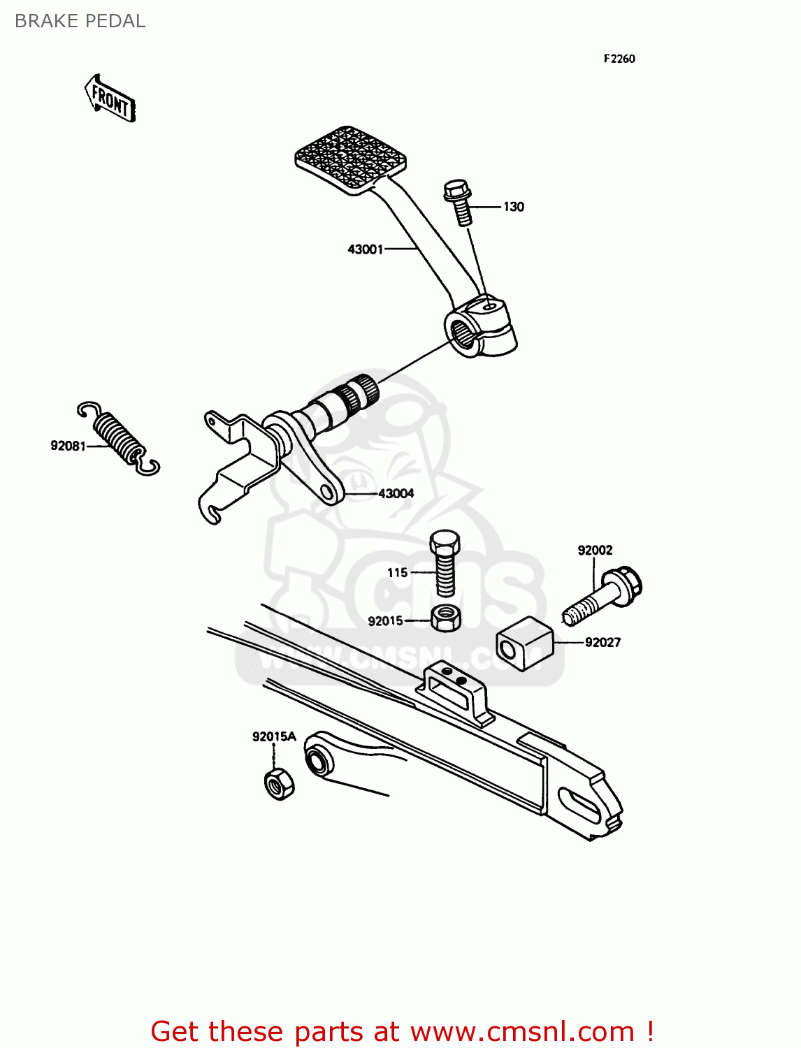 BRAKE PEDAL ZX400C4 Z400FII 1991 SPAIN