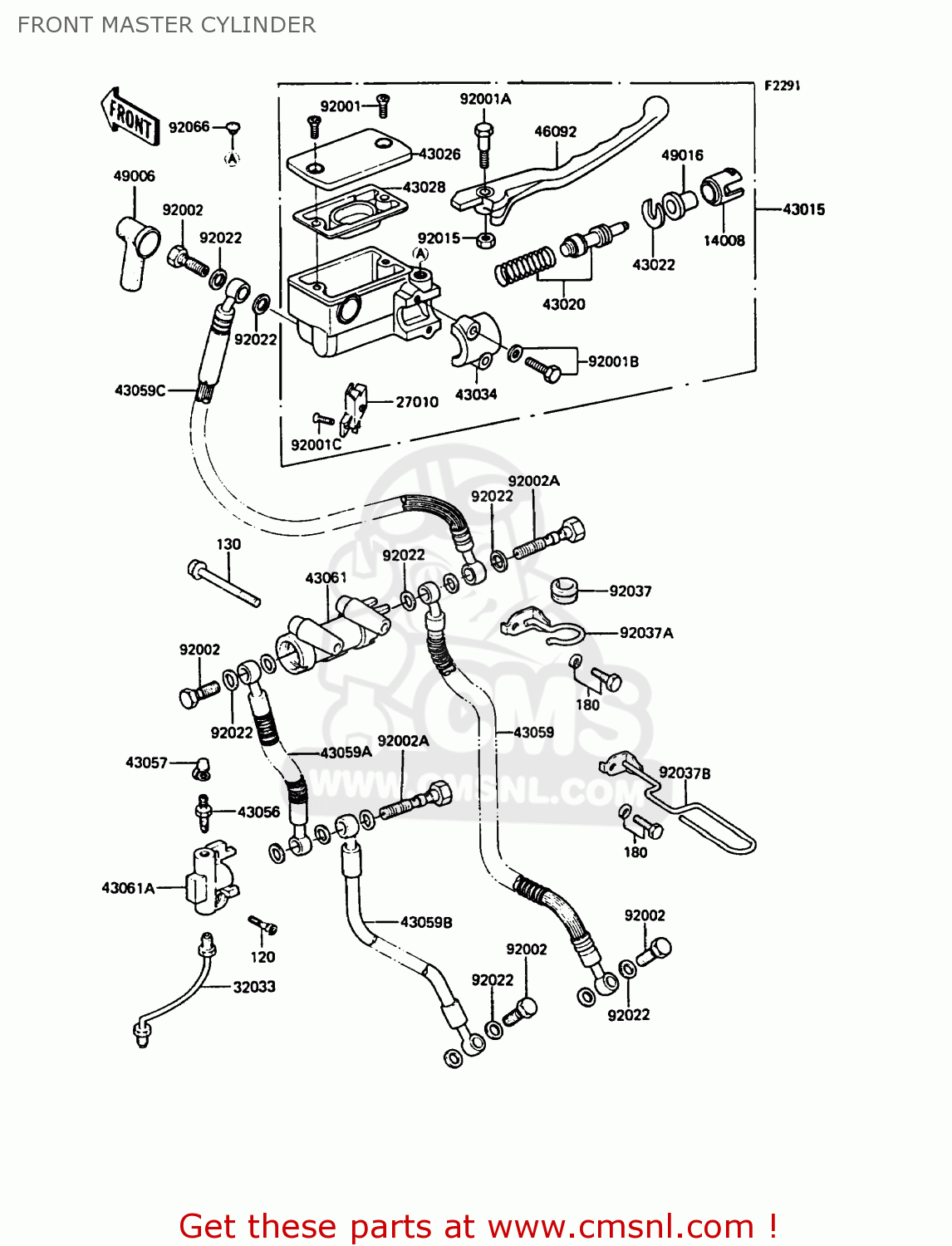 FRONT MASTER CYLINDER ZX400C4 Z400FII 1991 SPAIN