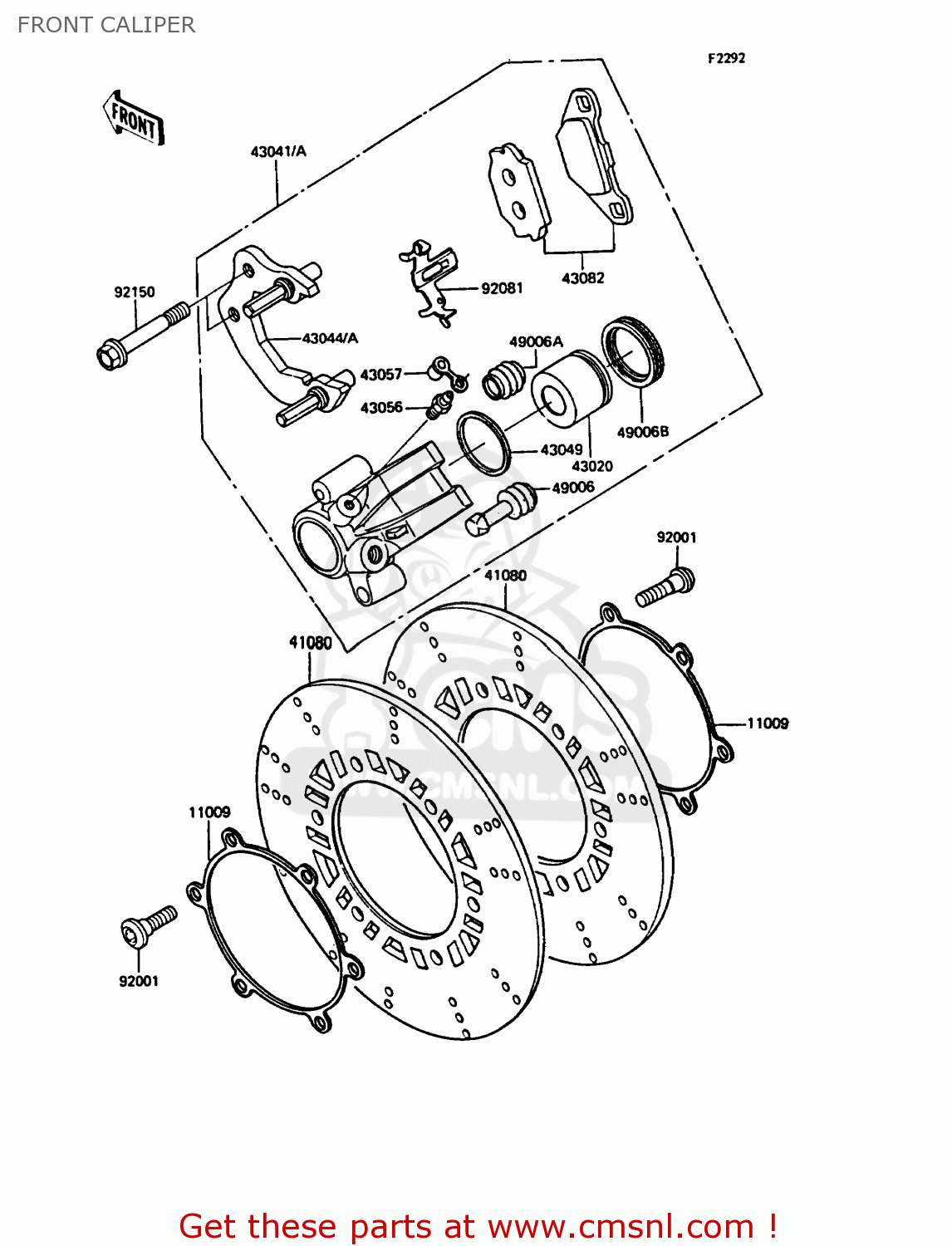 FRONT CALIPER ZX400C4 Z400FII 1991 SPAIN
