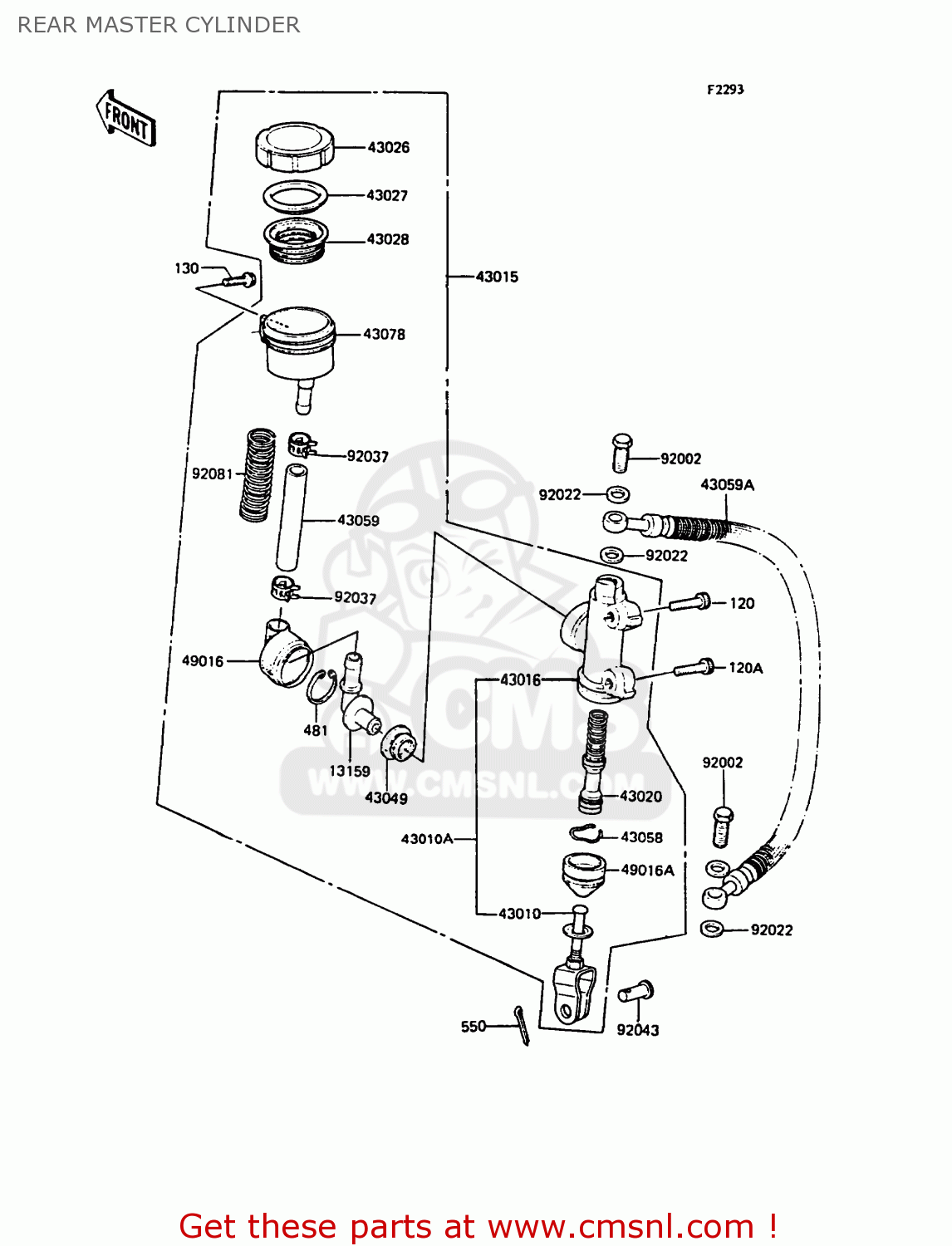 REAR MASTER CYLINDER ZX400C4 Z400FII 1991 SPAIN