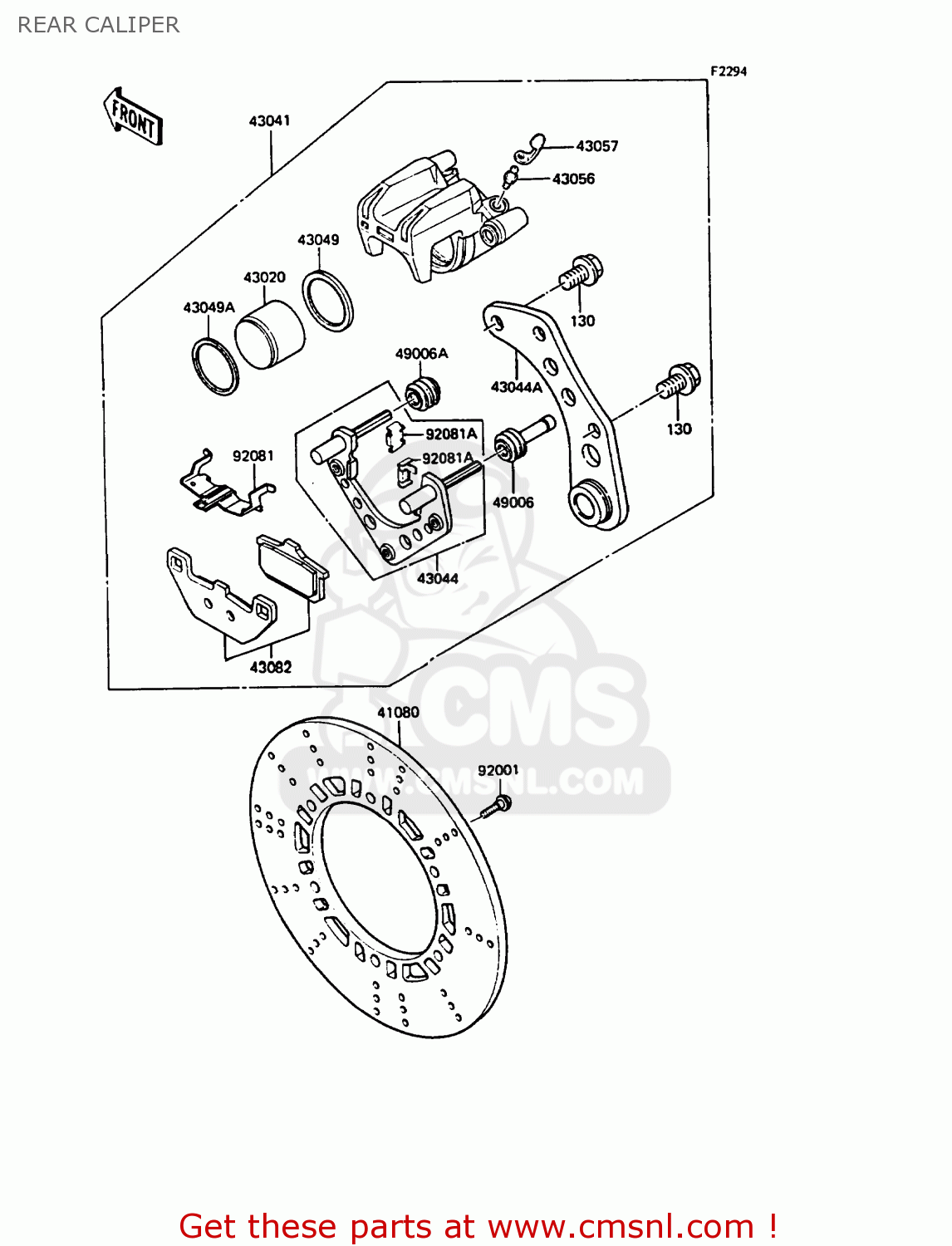 REAR CALIPER ZX400C4 Z400FII 1991 SPAIN