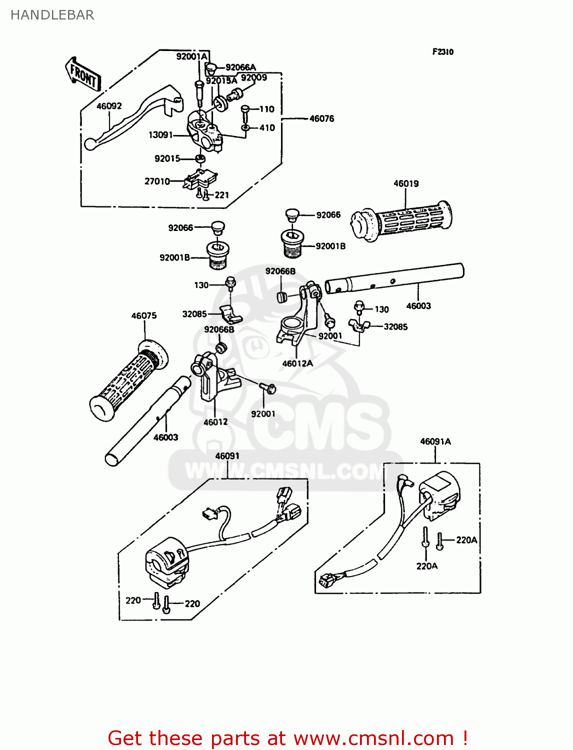 HANDLEBAR ZX400C4 Z400FII 1991 SPAIN