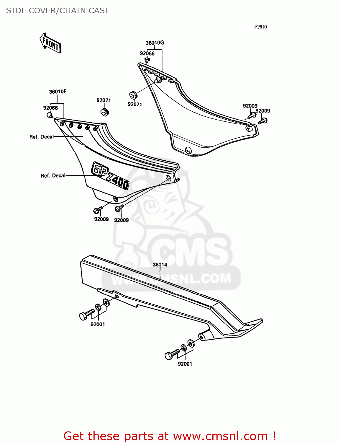 SIDE COVER/CHAIN CASE ZX400C4 Z400FII 1991 SPAIN