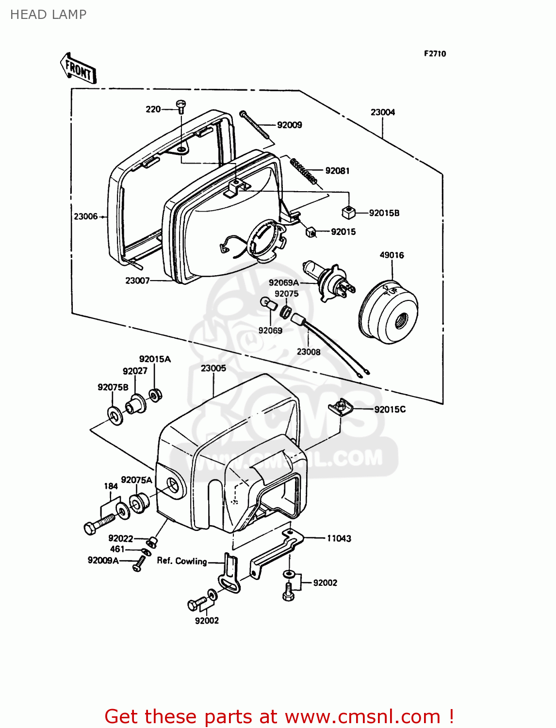 HEAD LAMP ZX400C4 Z400FII 1991 SPAIN