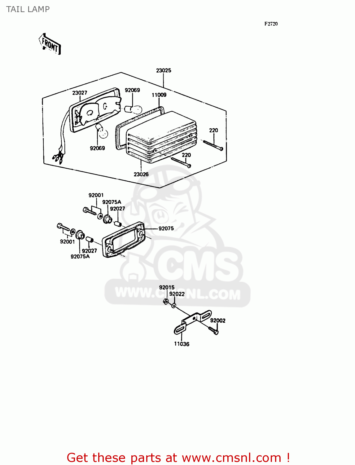 TAIL LAMP ZX400C4 Z400FII 1991 SPAIN