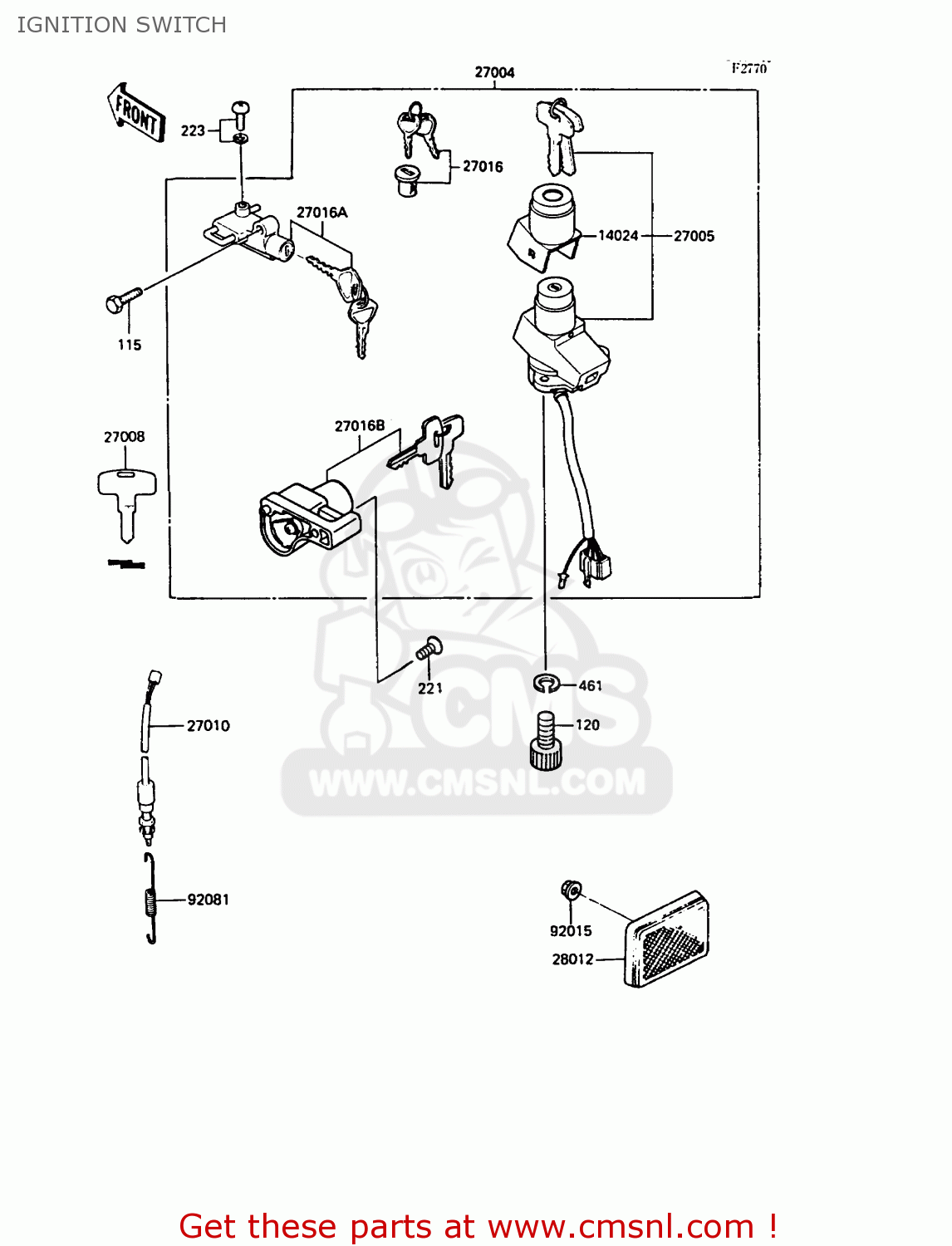 IGNITION SWITCH ZX400C4 Z400FII 1991 SPAIN