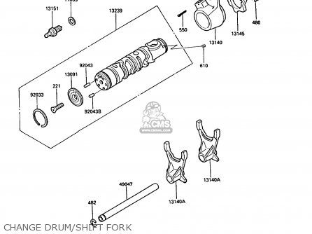 CHANGE DRUM/SHIFT FORK - ZX400C4 Z400FII 1991 SPAIN