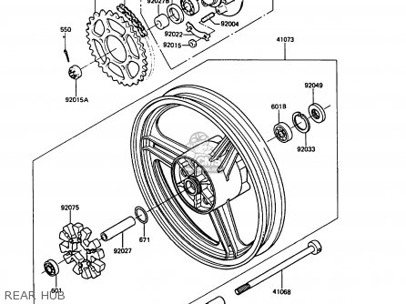 REAR HUB - ZX400C4 Z400FII 1991 SPAIN