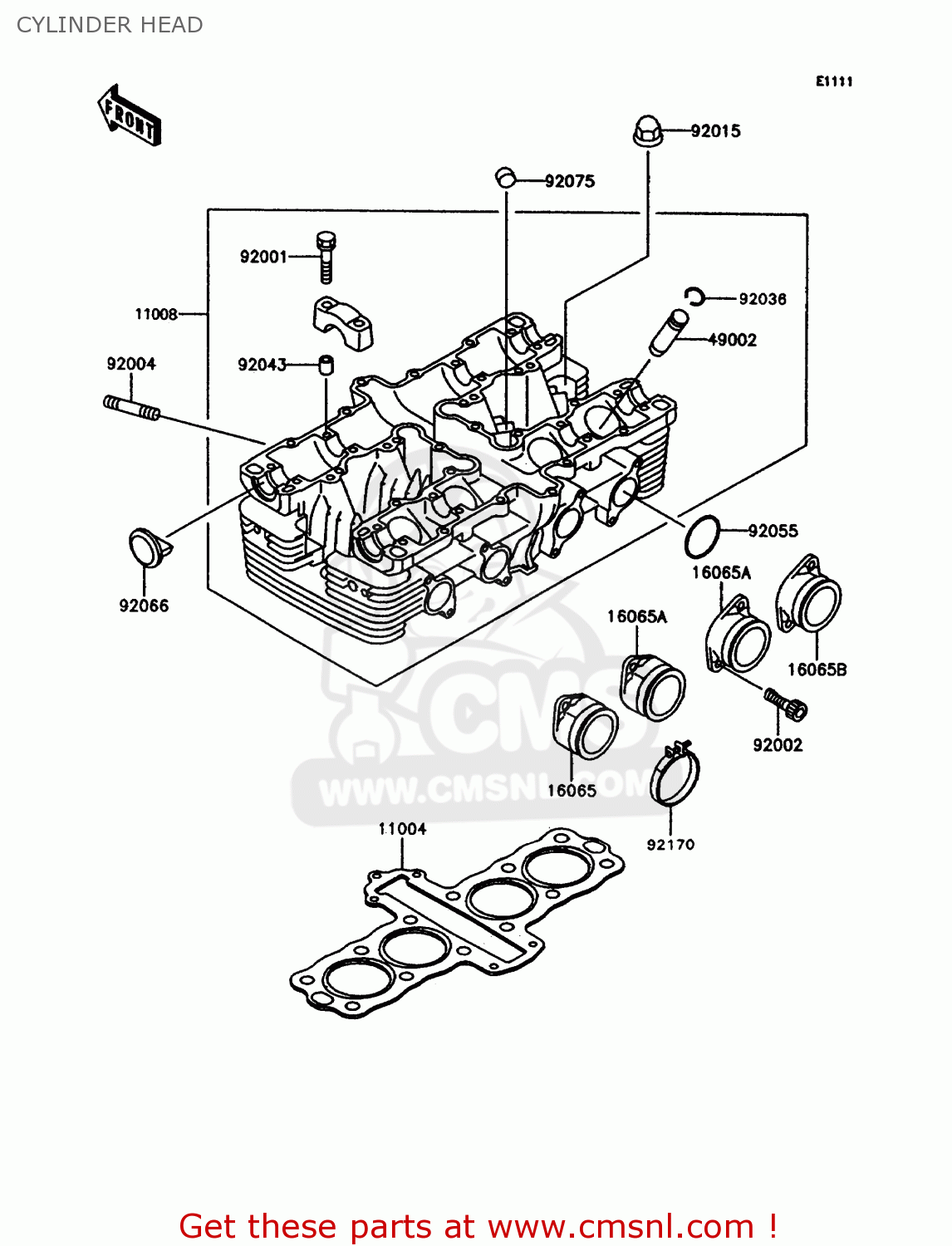 CYLINDER HEAD ZX400C5 Z400FII 1994 EUROPE