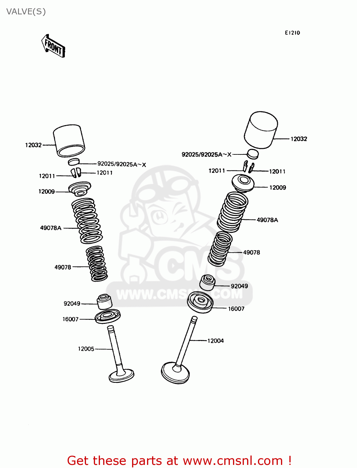 VALVE(S) ZX400C5 Z400FII 1994 EUROPE