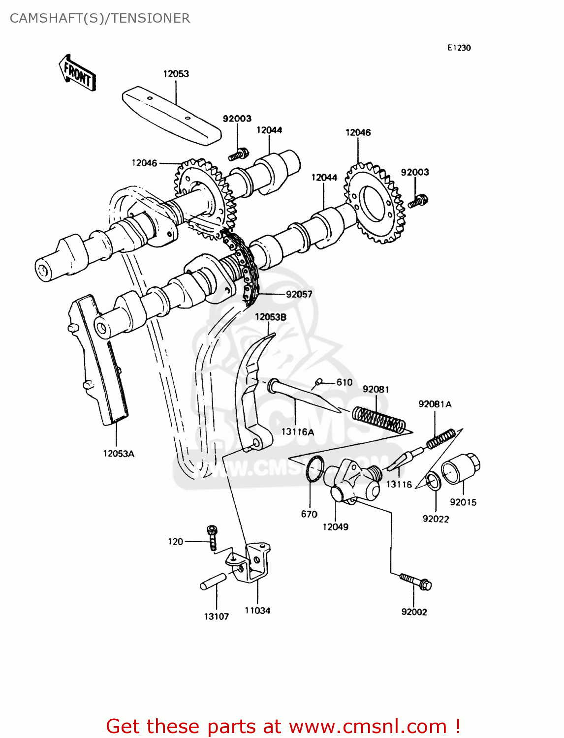 CAMSHAFT(S)/TENSIONER ZX400C5 Z400FII 1994 EUROPE