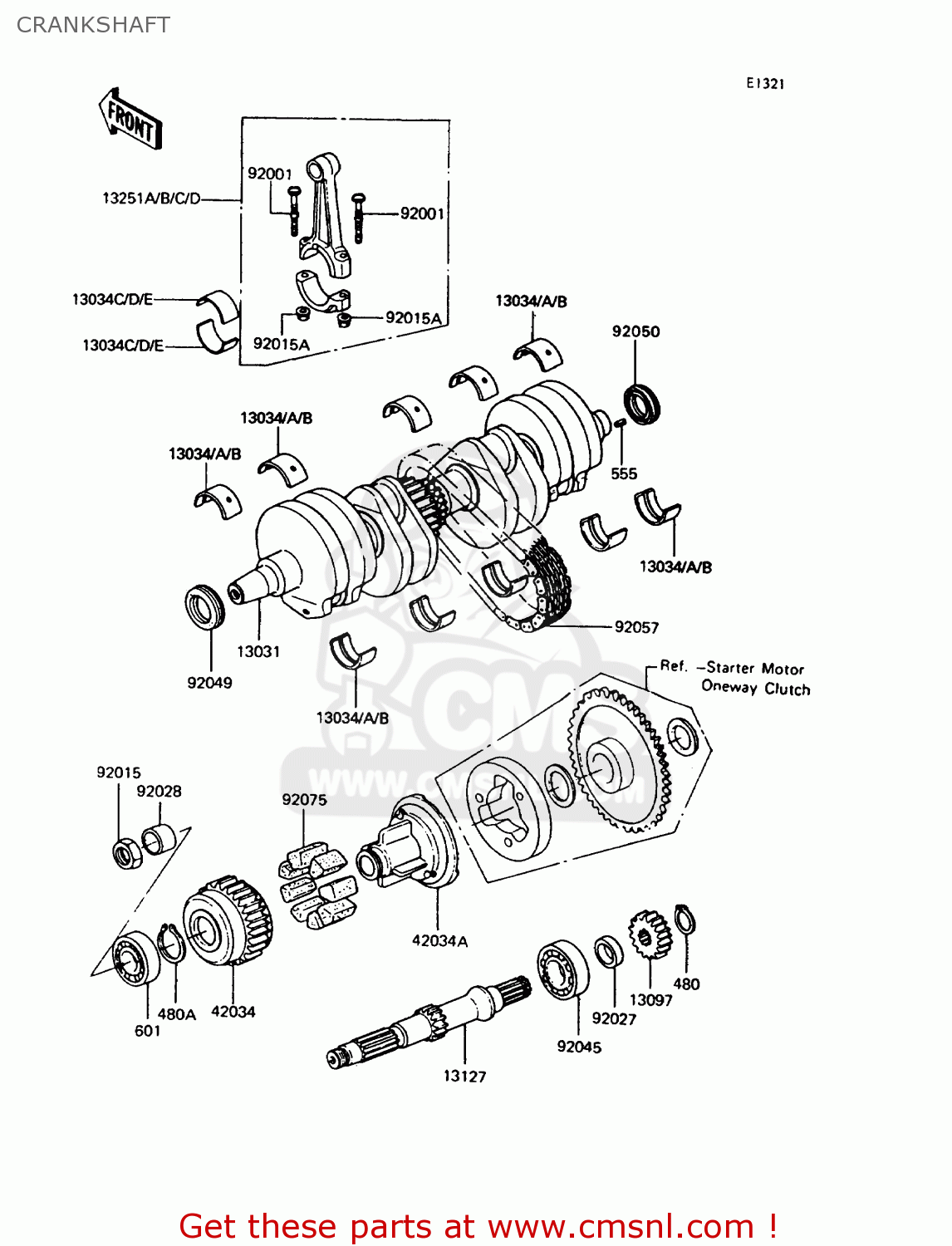 CRANKSHAFT ZX400C5 Z400FII 1994 EUROPE