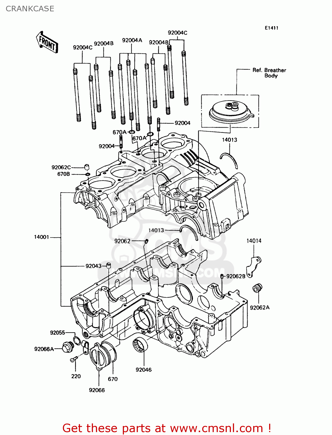 CRANKCASE ZX400C5 Z400FII 1994 EUROPE