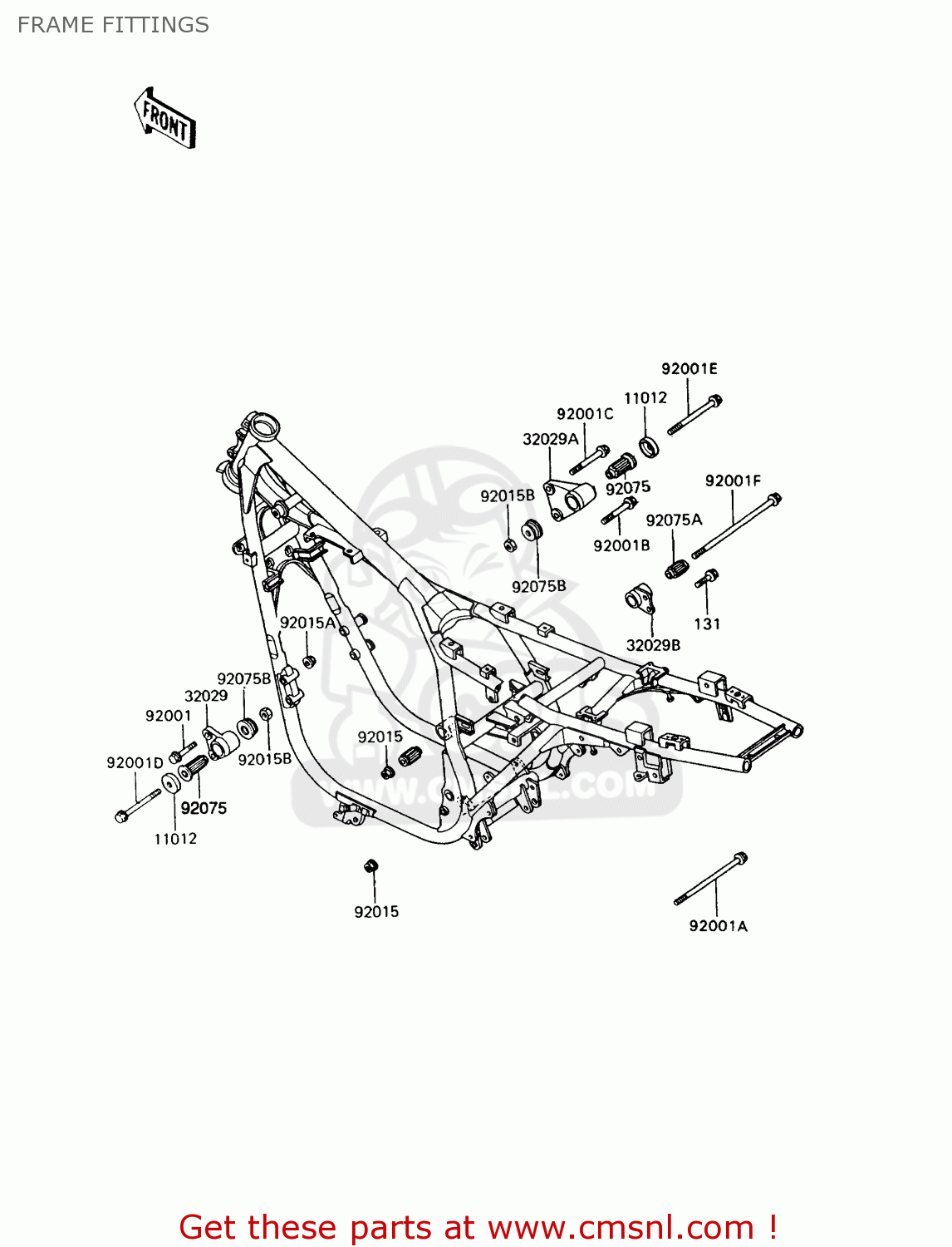 FRAME FITTINGS ZX400C5 Z400FII 1994 EUROPE