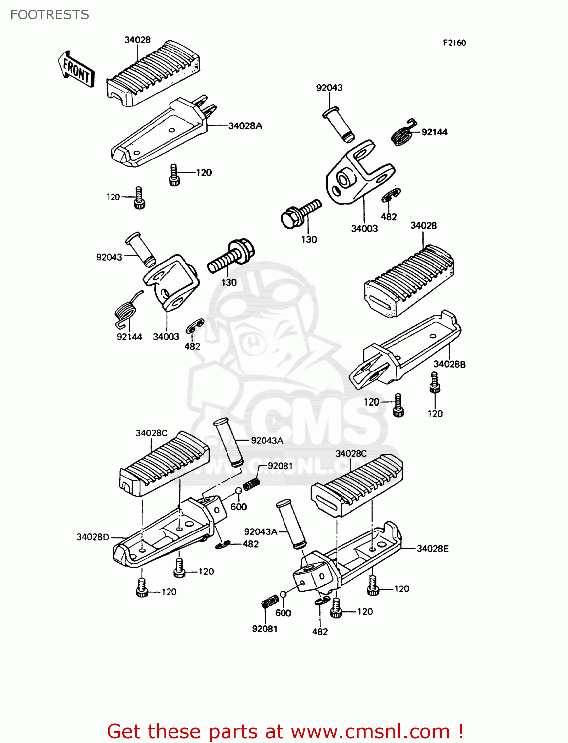 FOOTRESTS ZX400C5 Z400FII 1994 EUROPE