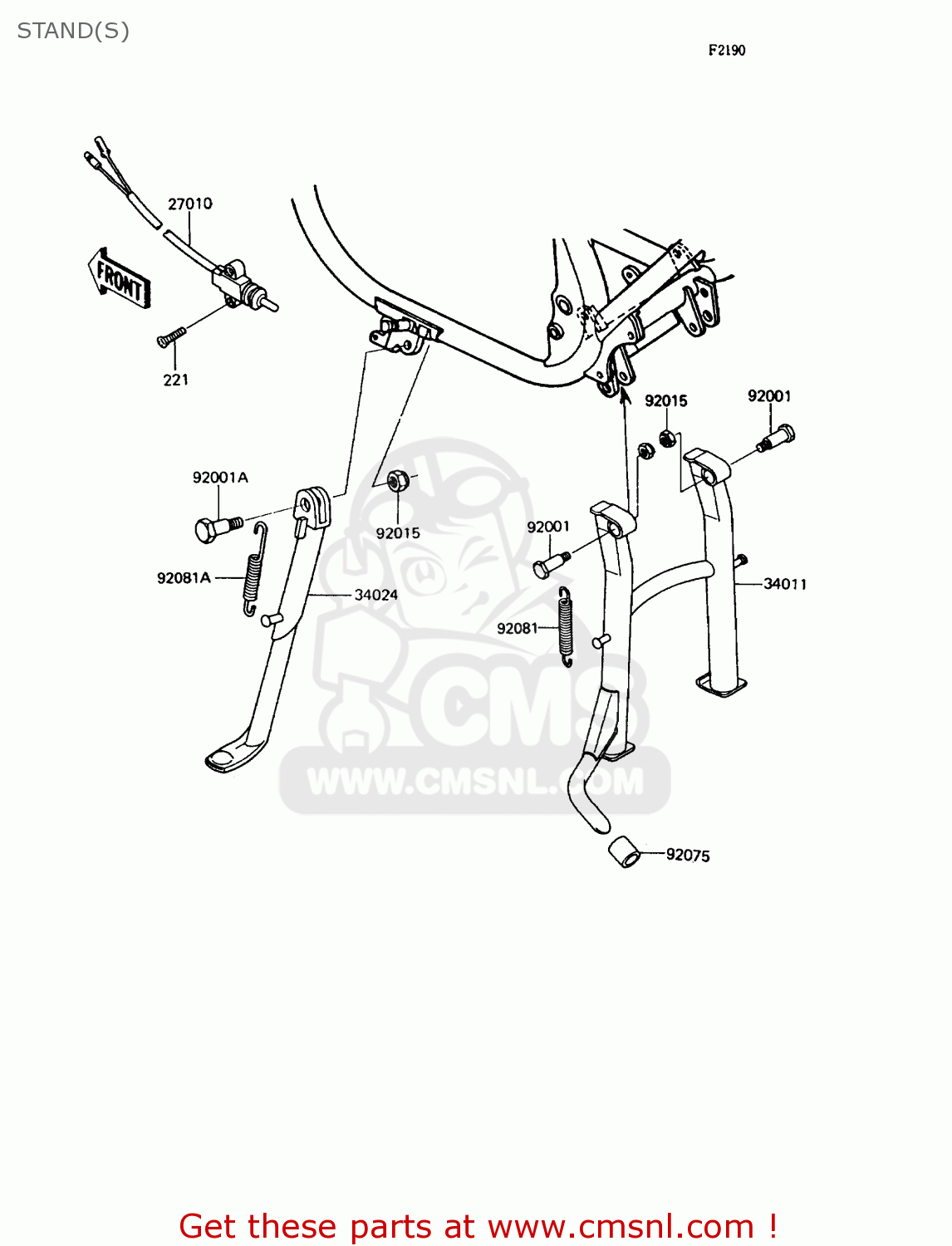 STAND(S) ZX400C5 Z400FII 1994 EUROPE