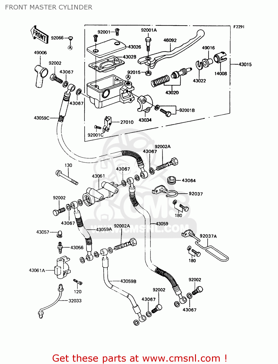 FRONT MASTER CYLINDER ZX400C5 Z400FII 1994 EUROPE