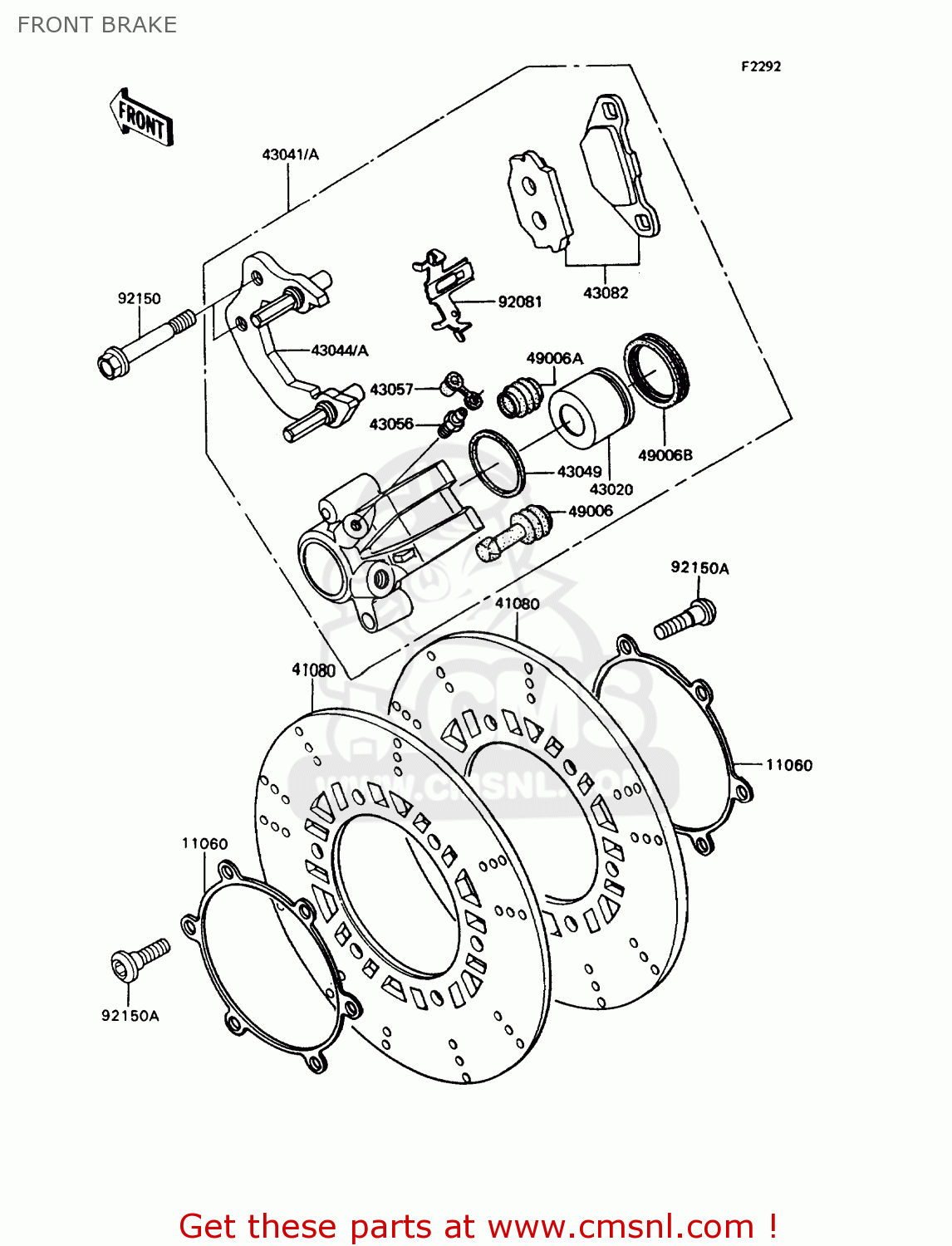 FRONT BRAKE ZX400C5 Z400FII 1994 EUROPE