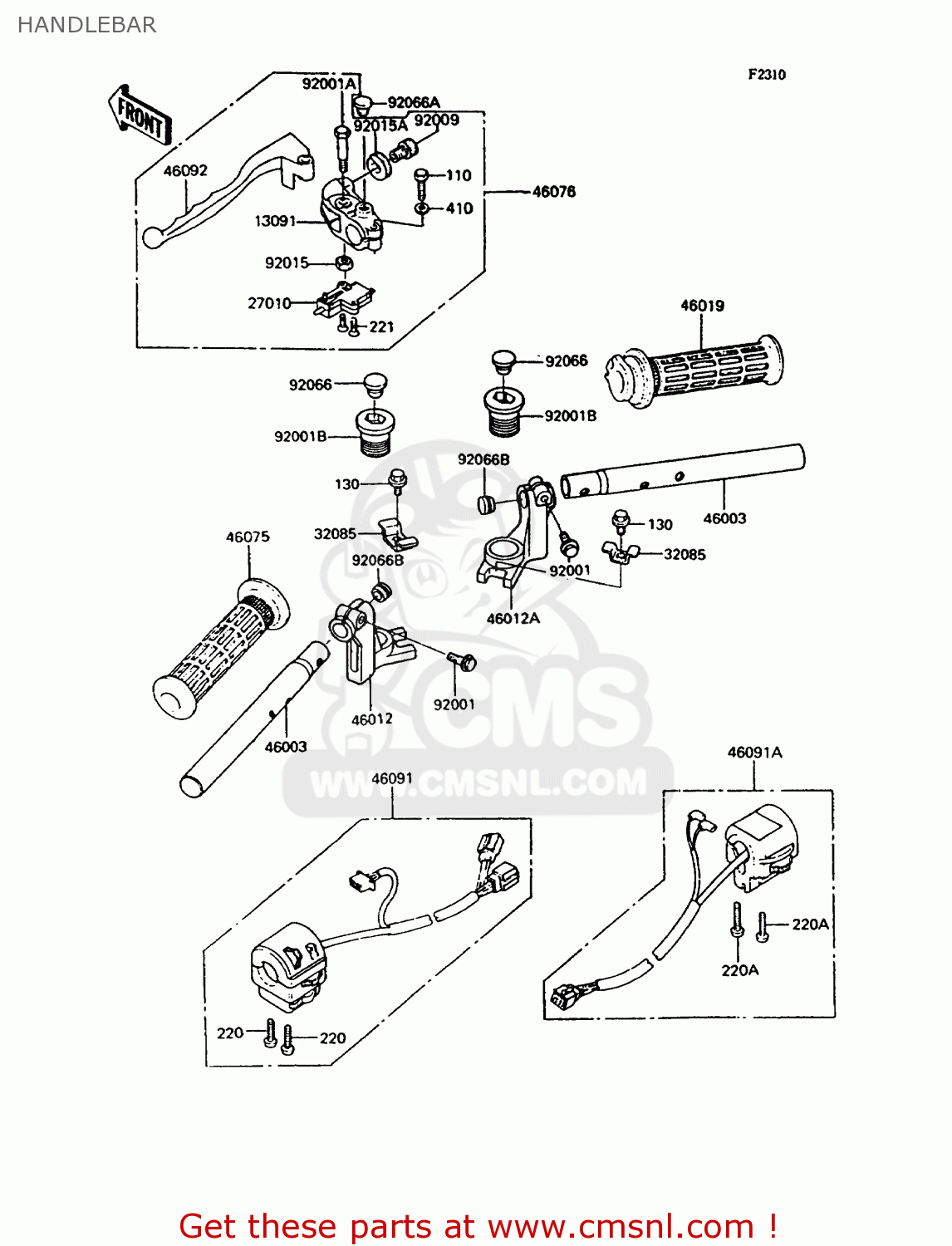 HANDLEBAR ZX400C5 Z400FII 1994 EUROPE