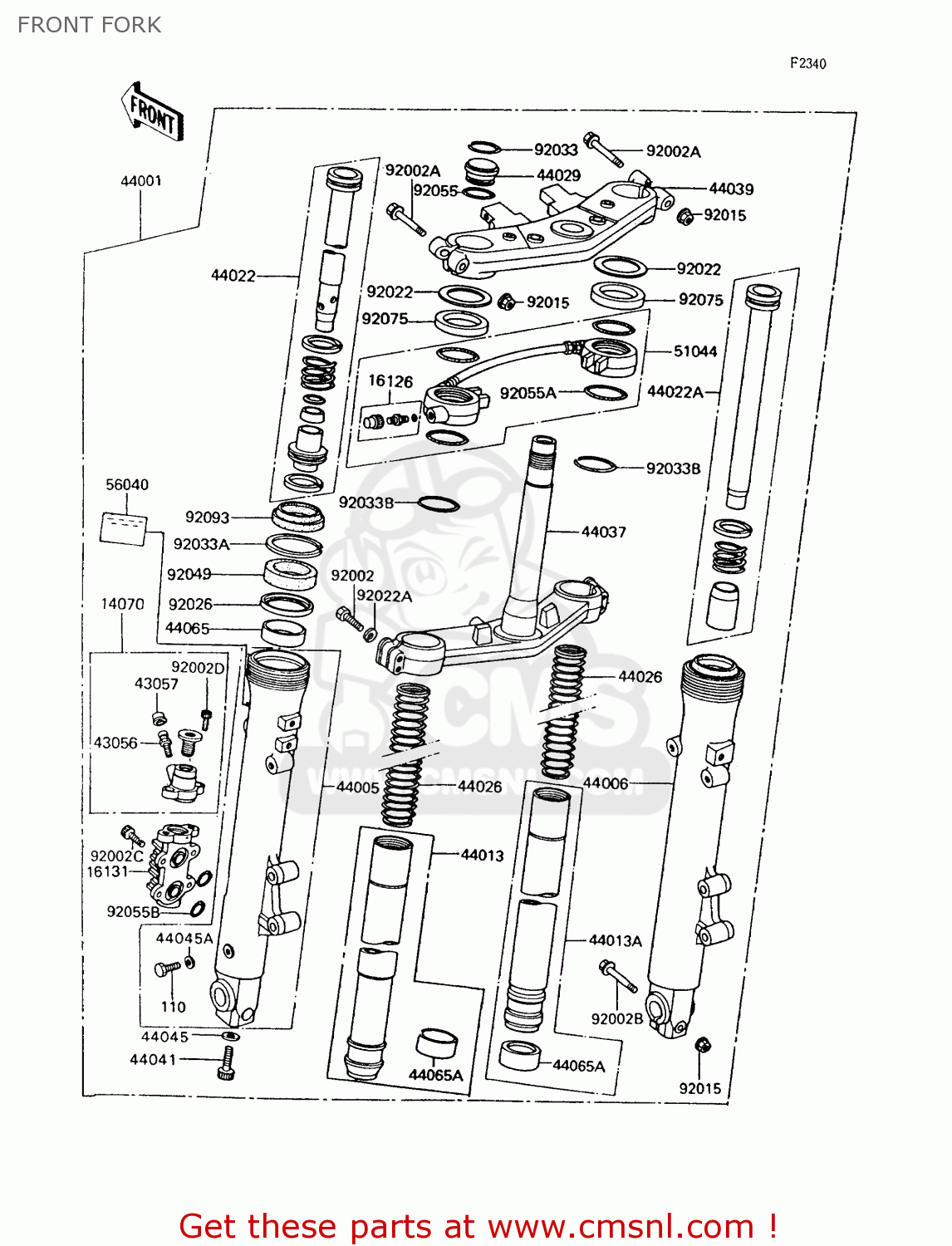 FRONT FORK ZX400C5 Z400FII 1994 EUROPE