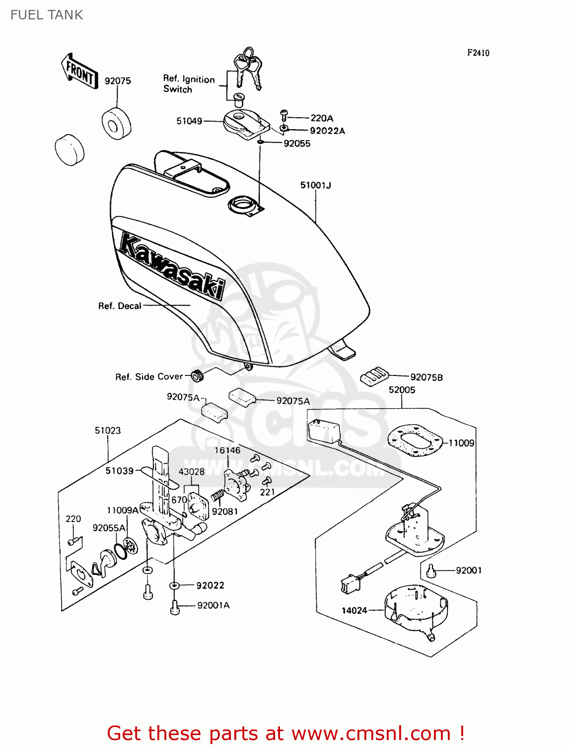 FUEL TANK ZX400C5 Z400FII 1994 EUROPE