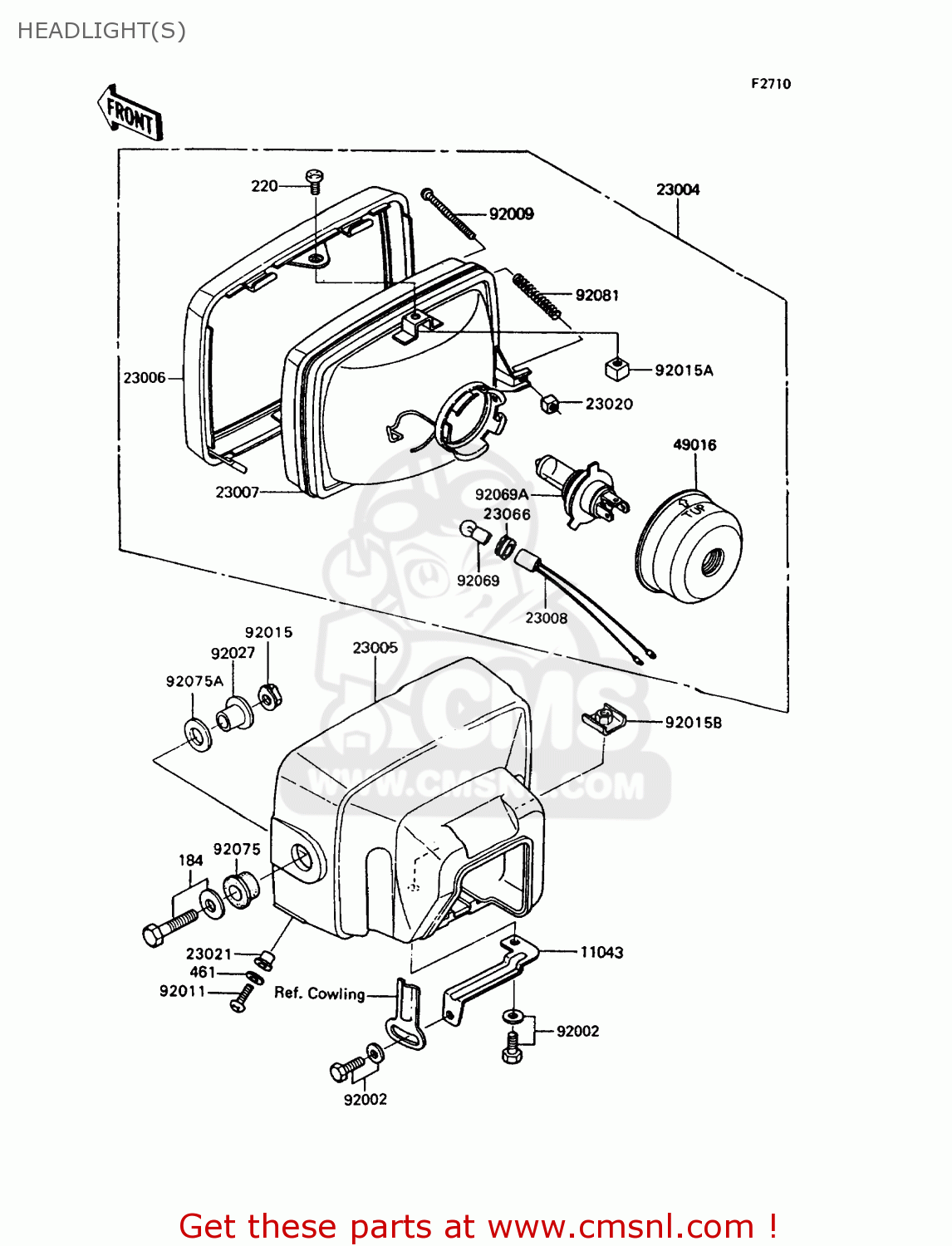 HEADLIGHT(S) ZX400C5 Z400FII 1994 EUROPE