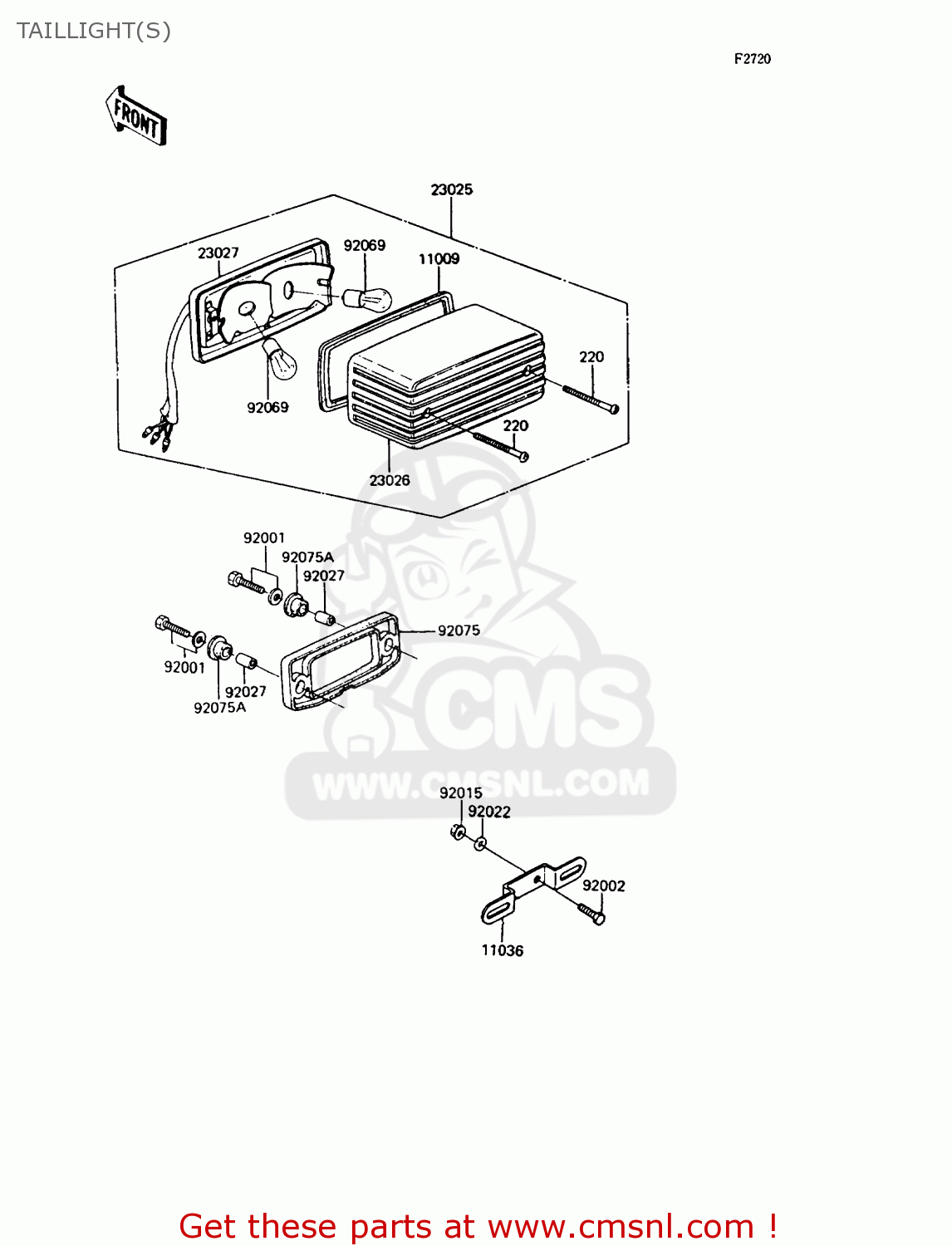 TAILLIGHT(S) ZX400C5 Z400FII 1994 EUROPE