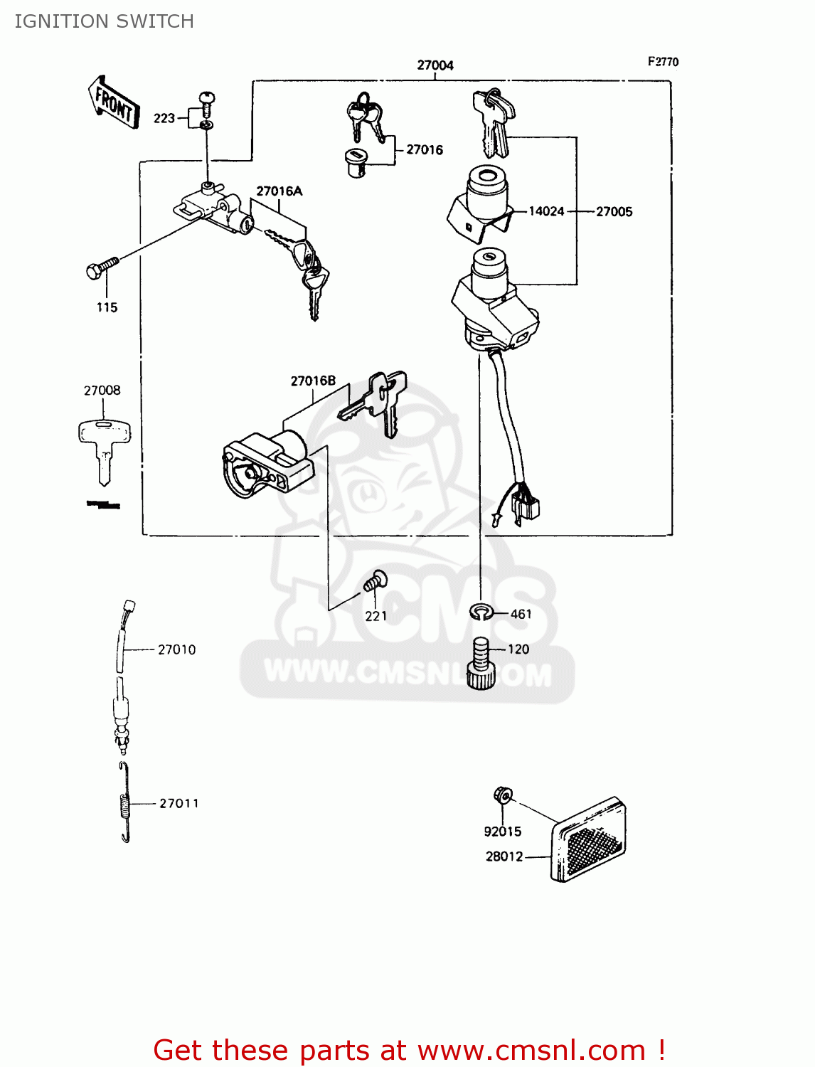 IGNITION SWITCH ZX400C5 Z400FII 1994 EUROPE