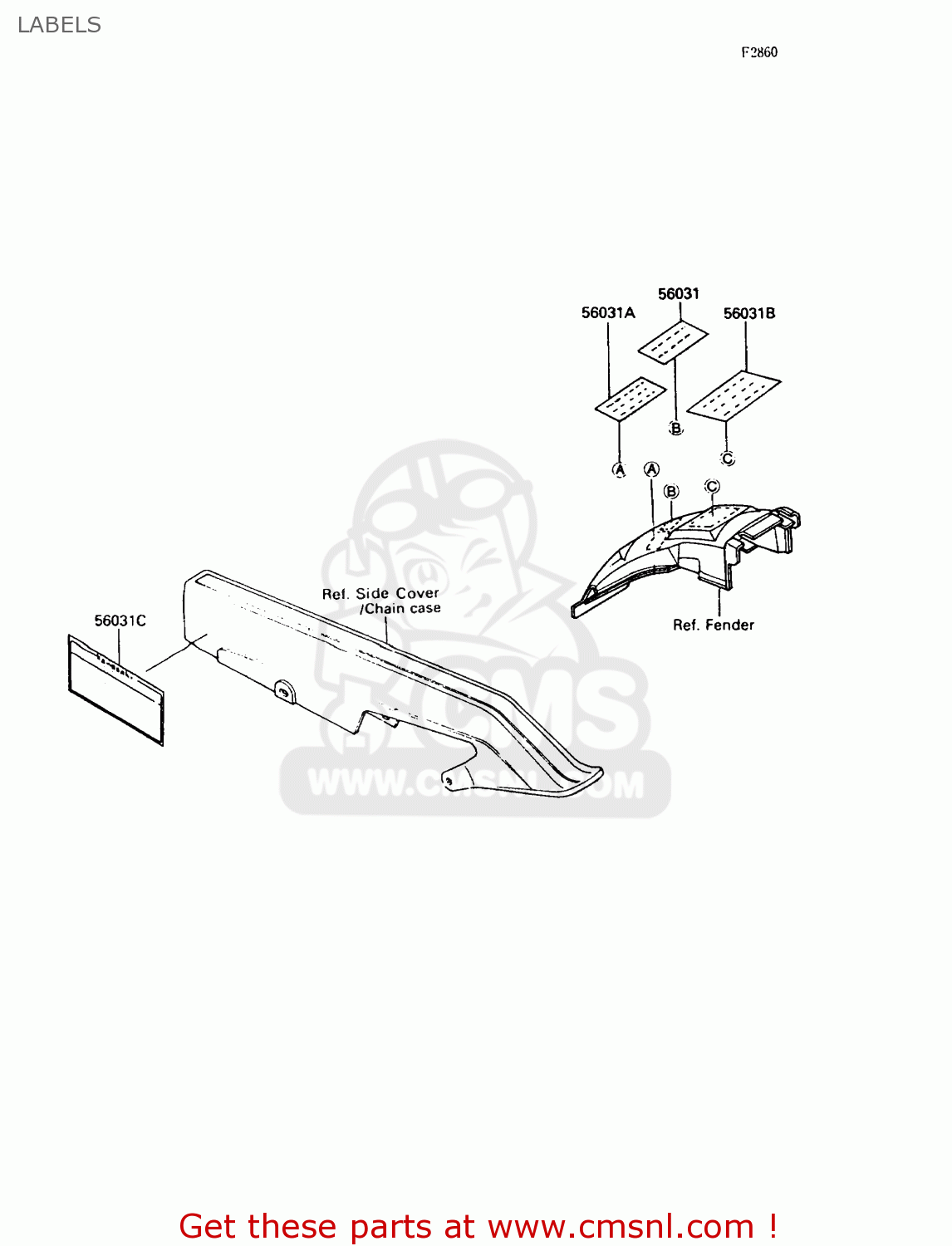 LABELS ZX400C5 Z400FII 1994 EUROPE