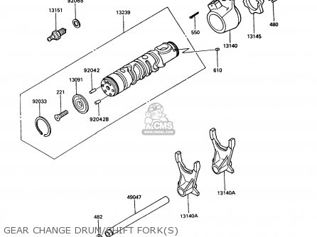 GEAR CHANGE DRUM/SHIFT FORK(S) - ZX400C5 Z400FII 1994 EUROPE