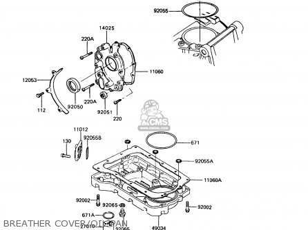 BREATHER COVER/OIL PAN - ZX400C5 Z400FII 1994 EUROPE