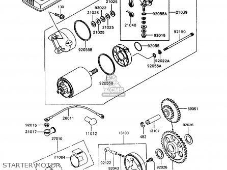 STARTER MOTOR - ZX400C5 Z400FII 1994 EUROPE