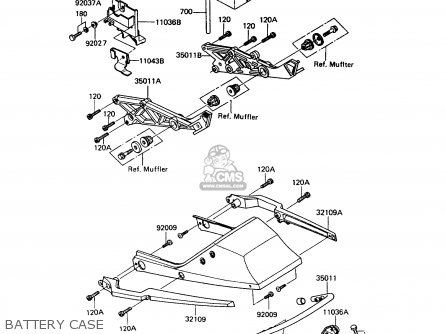 BATTERY CASE - ZX400C5 Z400FII 1994 EUROPE
