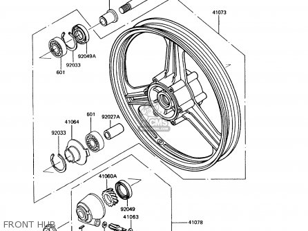 FRONT HUB - ZX400C5 Z400FII 1994 EUROPE